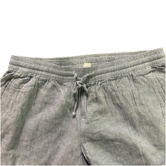 Women’s Old Navy Blue White Linen Blend Pants Elastic Waist Size Large - Picture 4 of 5